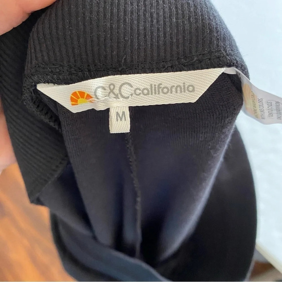 C&C California Terry Velour Joggers Sweatpants Womens Size Medium Black Mesh NEW - Picture 9 of 14